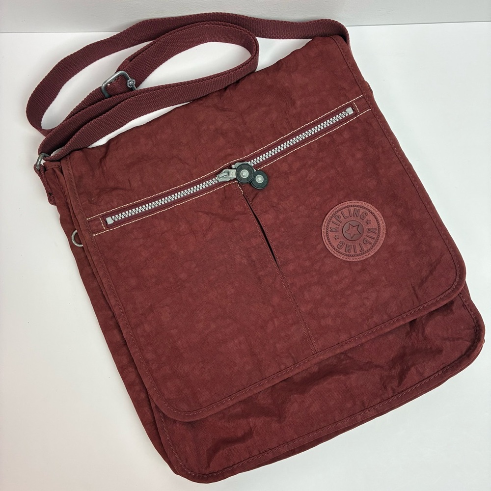 Kipling Rust-Colored Nylon Messenger Bag